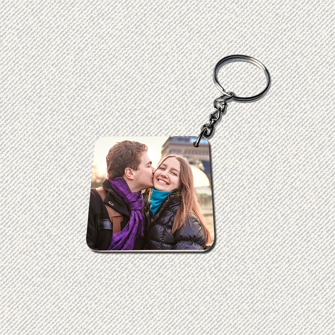 Photo Printed Red heart handle Customized Mug with Photo keychain - 330 ml