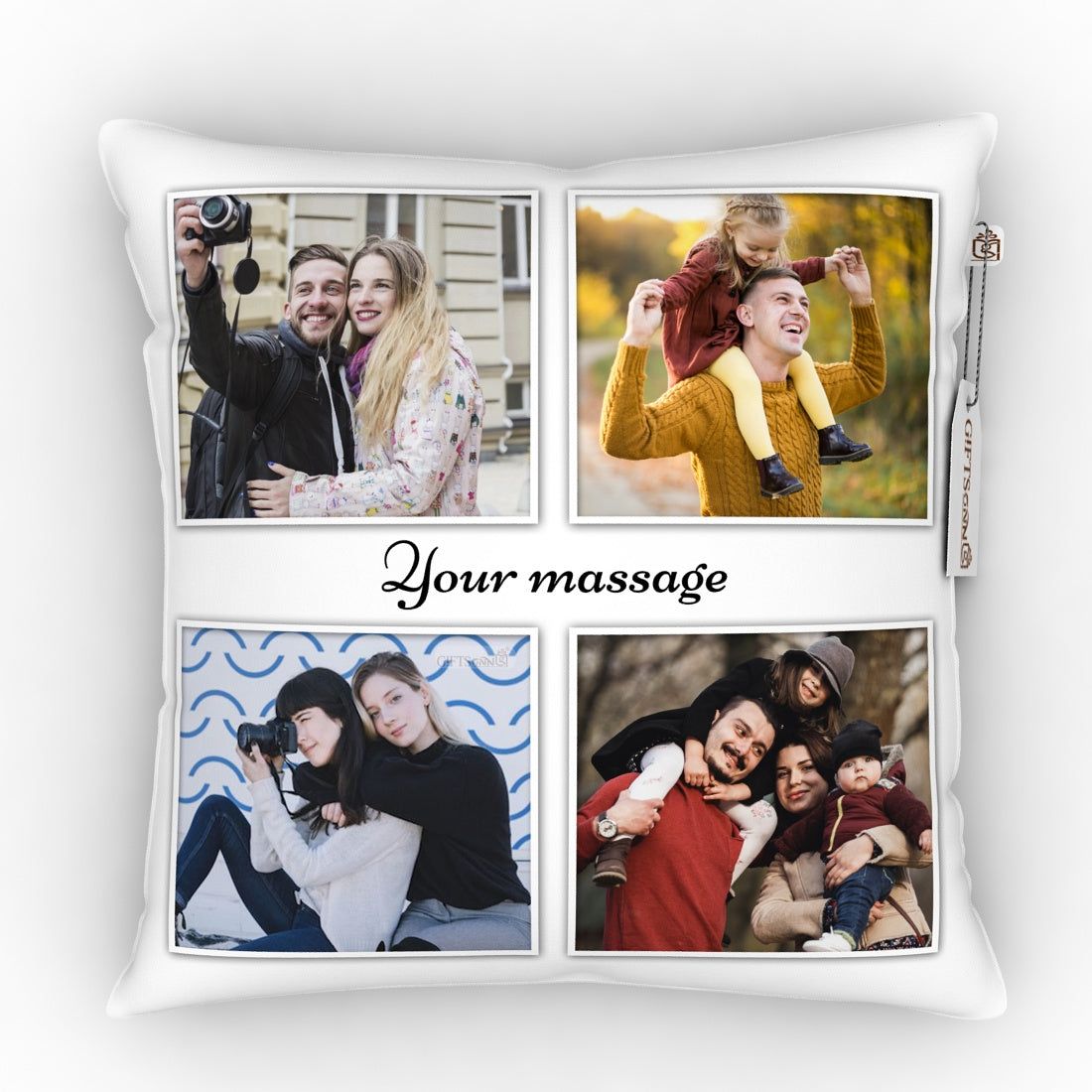 4 Photos Personalized Cushion brother gifts, boyfriend gifts, all occasions.