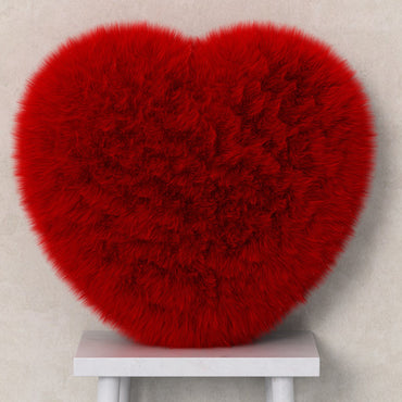 Personalized Heart Shaped Fur Photo Cushion