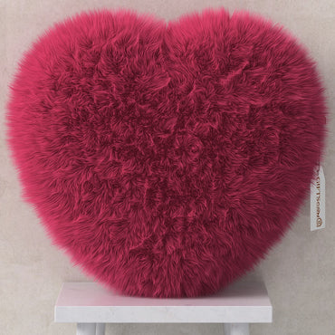 Personalized Heart Shaped Fur Photo Cushion