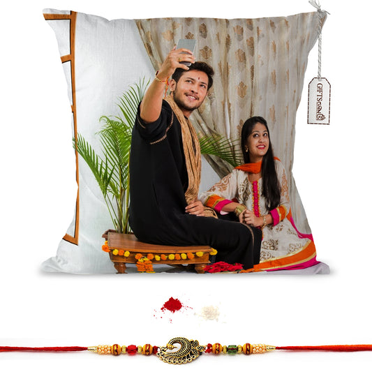 Personalized Pillow for Raksha Bandhan Gifts- (12*12- inch) Gifts for Brother, Gifts for rakhi