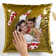 GiftsOnn Gold Sequin Personalized Magic Cushion