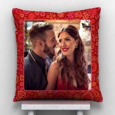 GiftsOnn Hearts & Roses Personalized Satin Cushion - 12x12