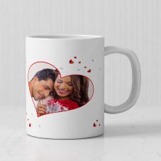 Pretty Hearts Personalized Photo White Mug