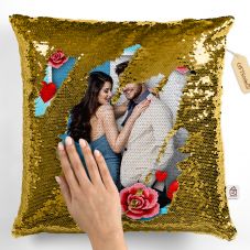 Personalized Photo Gold Magic Cushion/Pillow with 1 Photo 