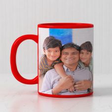 GiftsOnn Ceramic 300ml Personalized Photo Red Patch Mug