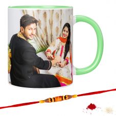  Rakhi Combo for Raksha Bandhan Printed Inner Color Light Green mug with rakhi