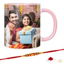  Rakhi Combo for Raksha Bandhan Printed Inner Pink Color mug with rakhi