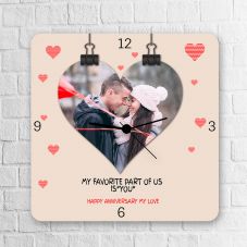  Happy Anniversary My Love Personalized Square Clock