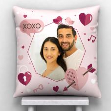 Lovely Photo Printed Cushion With Cover (12x12, White)