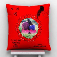GiftsOnn Forever And Ever Personalized Text with Image Cushion