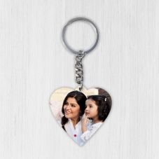 Personalized Heart Shaped Wooden Key Ring