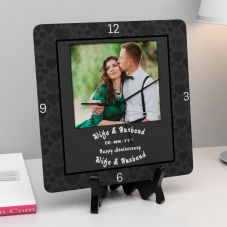 Happy Anniversary With Date Square Personalized Clock