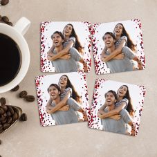 GiftsOnn Photo with heart design Square Coaster (Set of 4)