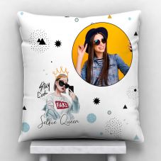 GiftsOnn Salfie Queen Personalized Satin Cushion With Cover 
