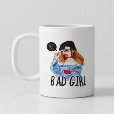 Yes I am.. Bad Girl text With Photo Mug (320ml,Set of 1)