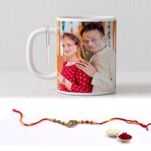 GiftsOnn Rakhi Combo with White Photo mug & Rakhi