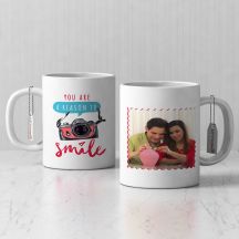 You are a reason to smile Quote with Personalized White Mug( 3.7x3.2in, 320ml)