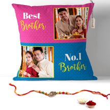 Personalized Pillow for Best Brother with rakhi