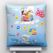 GiftsOnn Add Text with photo Personalized Satin Cushion - White