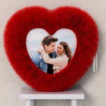 HEART CUSHION WITH PERSONALIZED PHOTO AT ONE SIDE