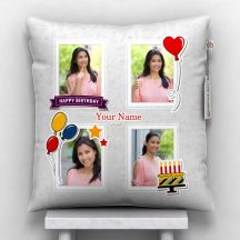 Giftsonn Personalized 4 Photos with text Satin Pillow/Cushion