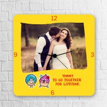 Yummy To Go Together For Lifetime Personalized Square Clock