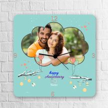  Happy Anniversary Personalized Square Clock With Name