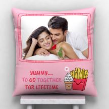 GiftsOnn Go together for lifetime with Personalized Cushion - White