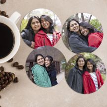 Lovely Round Personalized Wooden Coasters