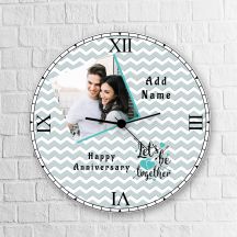 Let's Be Together Happy Anniversary Round Clock