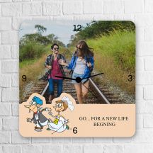 GO….For A New Life Begning Quote Square Clock