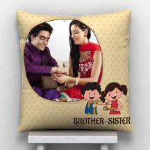 Brother Sister White 12*12 inch Personalized Photo Pillow