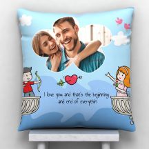 GiftsOnn Lovely Quote Cushion With Cover (12x12, White)