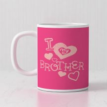I Love My Brother Quote With 1 Photo mug