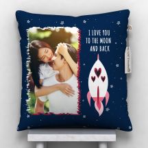I Love u to the moon and back  Cushion With Cover (12x12, White)