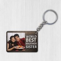 World Best Brother Sister Personalized Keychain