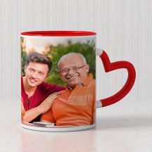  GiftsOnn Personalized Photo Red Heart Handle Ceramic Mug