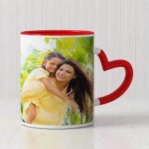 Personalized Mug with Red Heart Handle