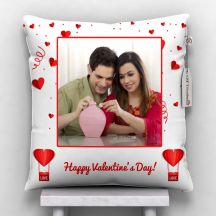 Happy valentine's day Printed Cushion With Cover -12x12 in