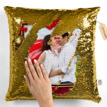 GiftsOnn Gold Sequin Personalized Magic Cushion