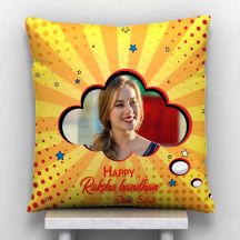 Happy Raksha Bandhan Quote With 1 photo Personalized Pillow