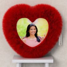 Heart Shape Fur Pillow Personalized with Your Photo