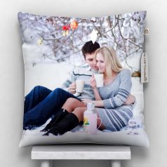 Giftsonn Personalized 1 Photo Satin Pillow/Cushion- White, 12*12