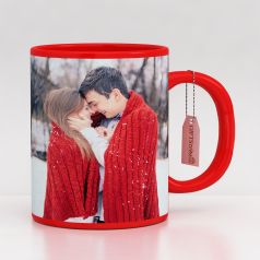 GiftsOnn Best Ceramic Red Patch Printed Mug (320ml,Set of 1)