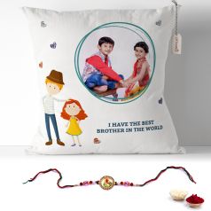 Rakhi Photo Pillow for brother with rakhi 